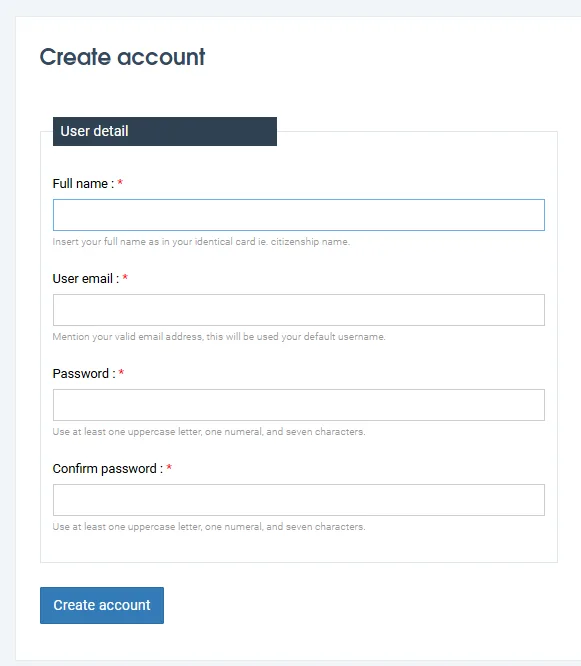 Registration form (screenshot)
