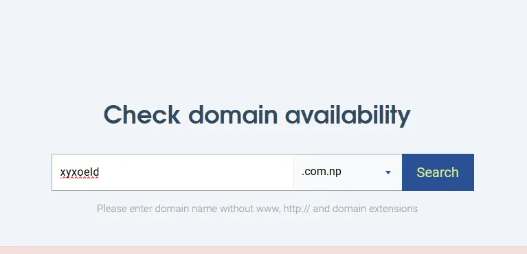 register.com.np domain search (screenshot)