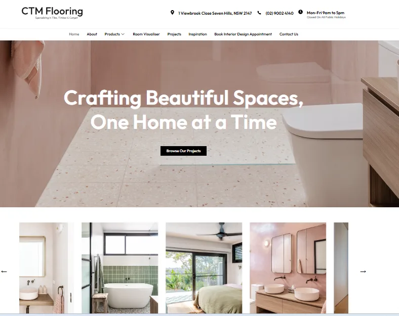 CTM Flooring website screenshot