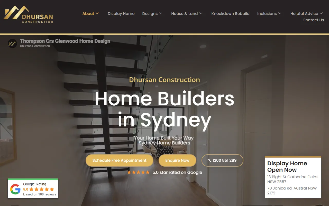Dhursan Construction website screenshot