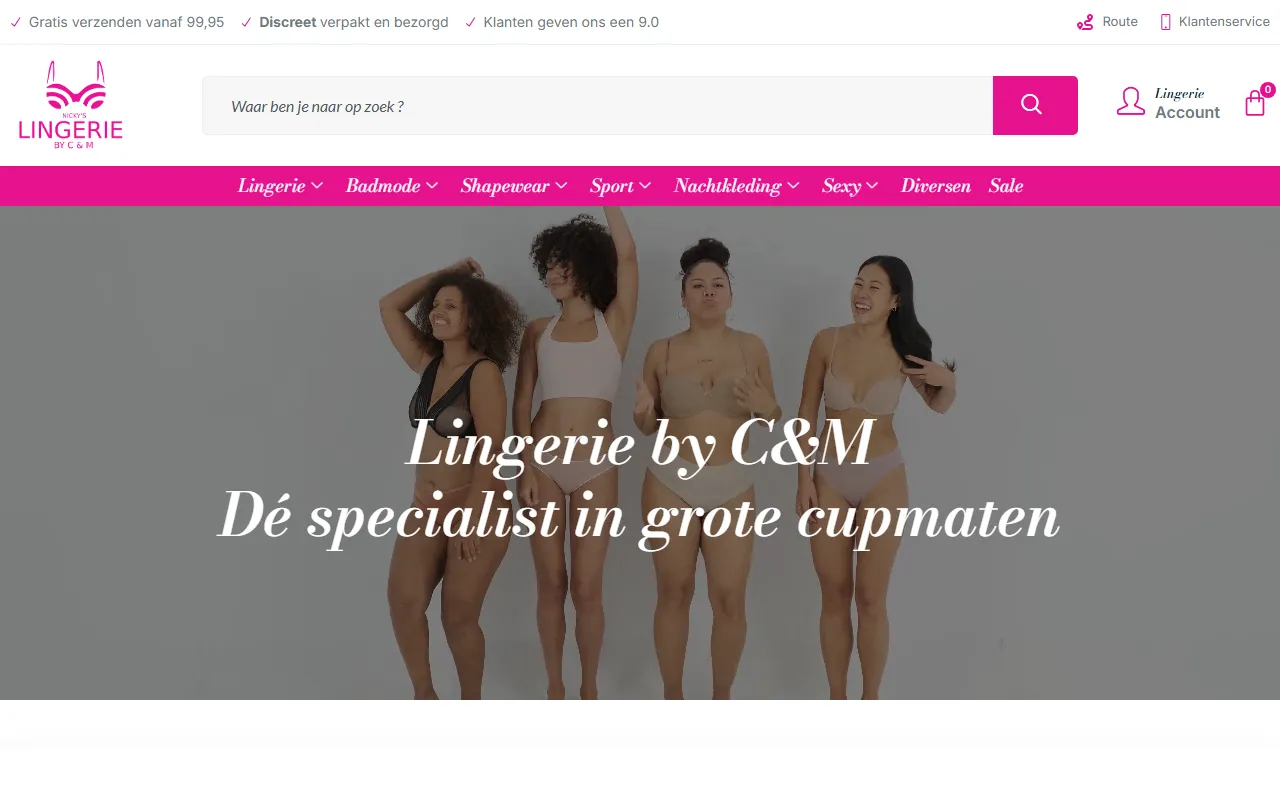 Lingerie by C&M website screenshot