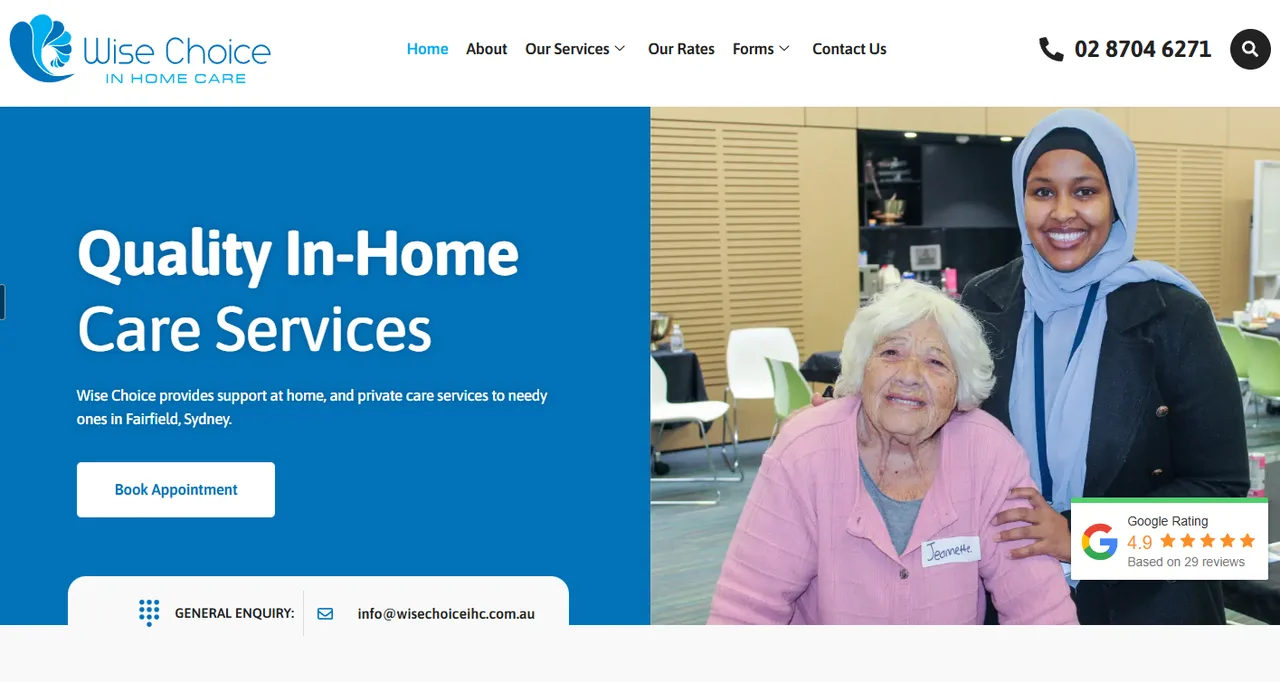Wise Choice IHC website screenshot