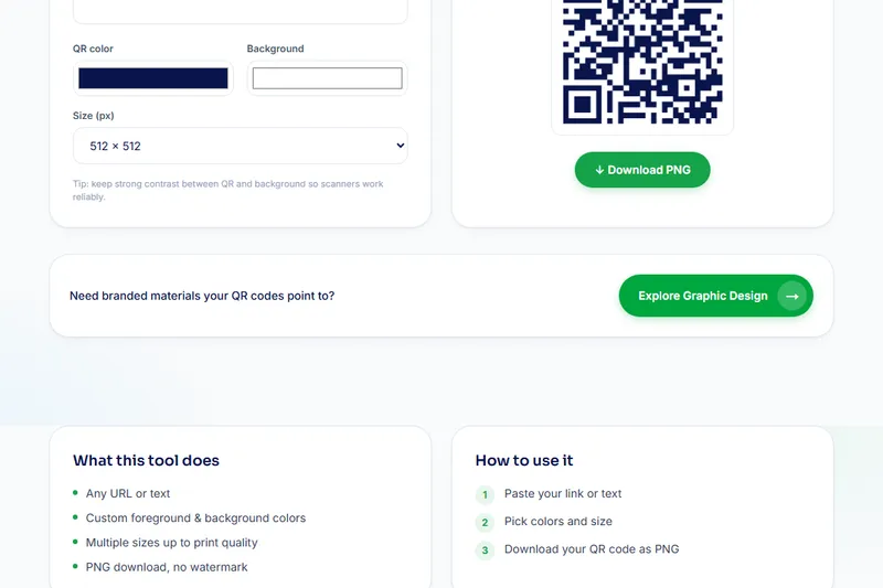 QR Code Generator interface